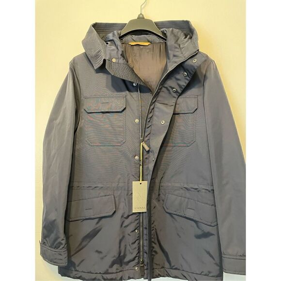 CANALI BLACK WATERPROOF TECHNICAL FABRIC FIELD JACKET - EXCLUSIVE SIZE  EU 50 - Picture 4 of 17